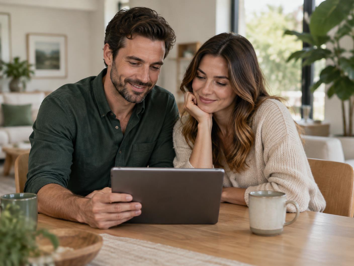 A couple reviewing their financial plan together with GLENFORDEMPIRE
